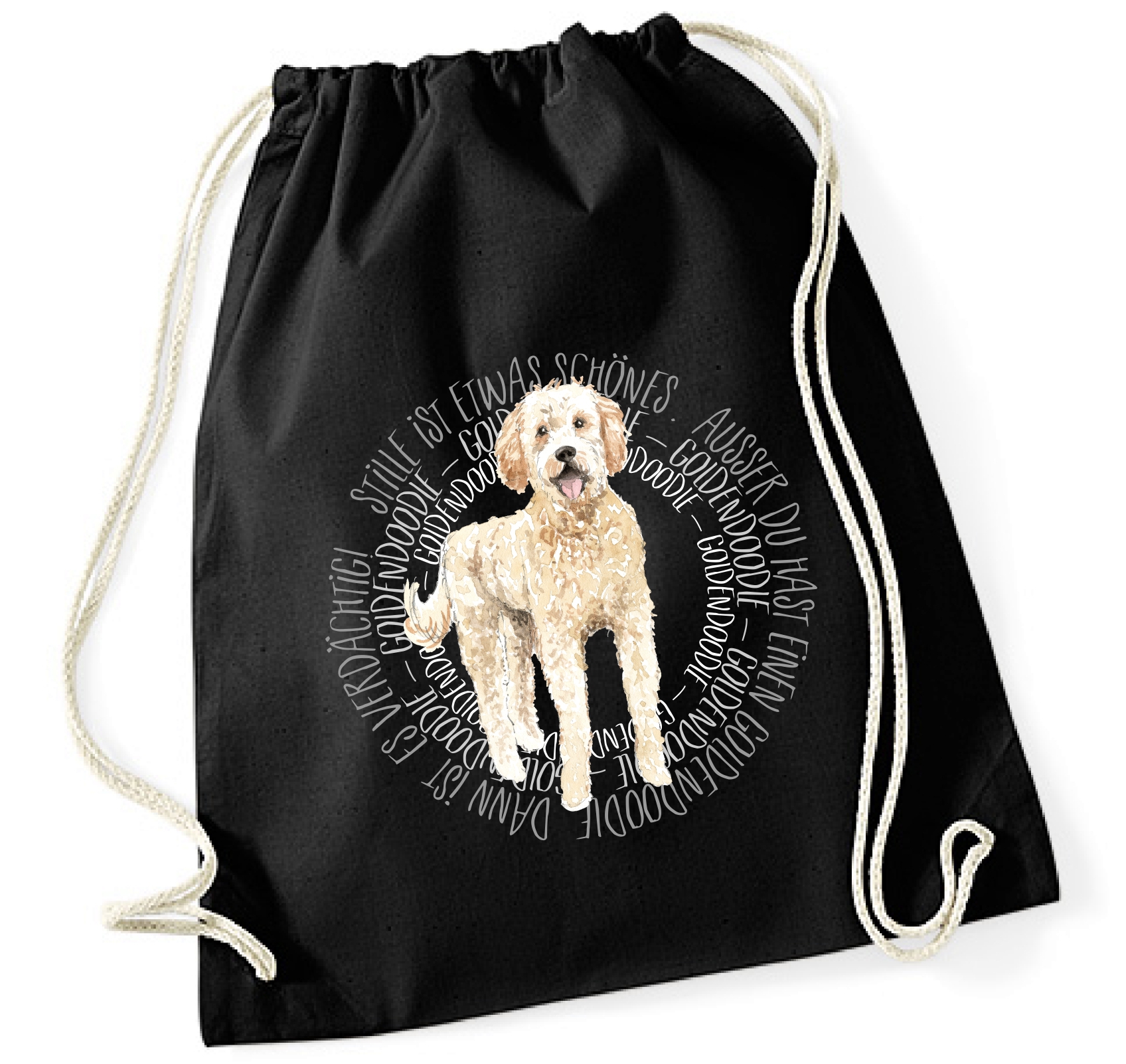 GOLDENDOODLE TURNBEUTEL CIRCLE Watercolor by SIVIWONDER