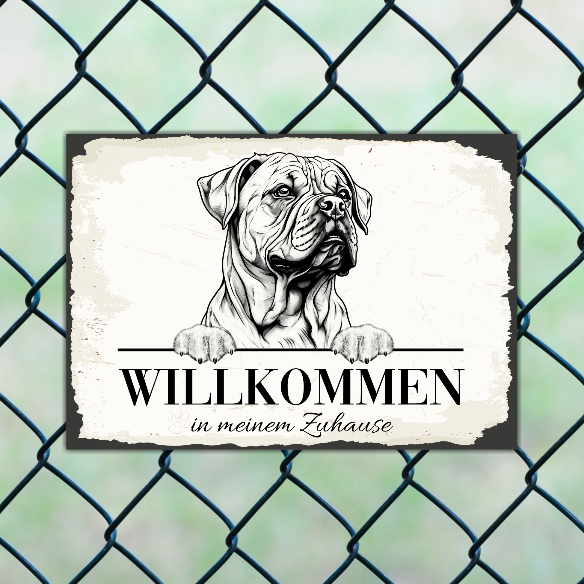 Hundeschild Willkommen Zuhause Bullmastiff Mastiff Schild Achtung