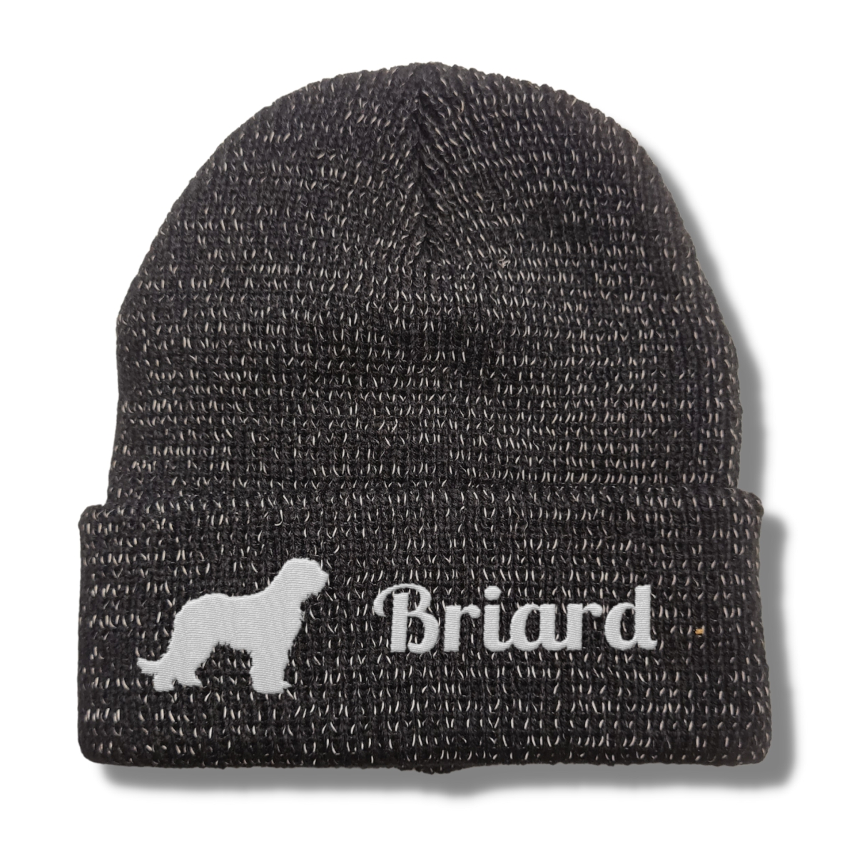 Briard reflektierende Mütze Stickerei Hund Winter Strickmütze reflex Beanie warm