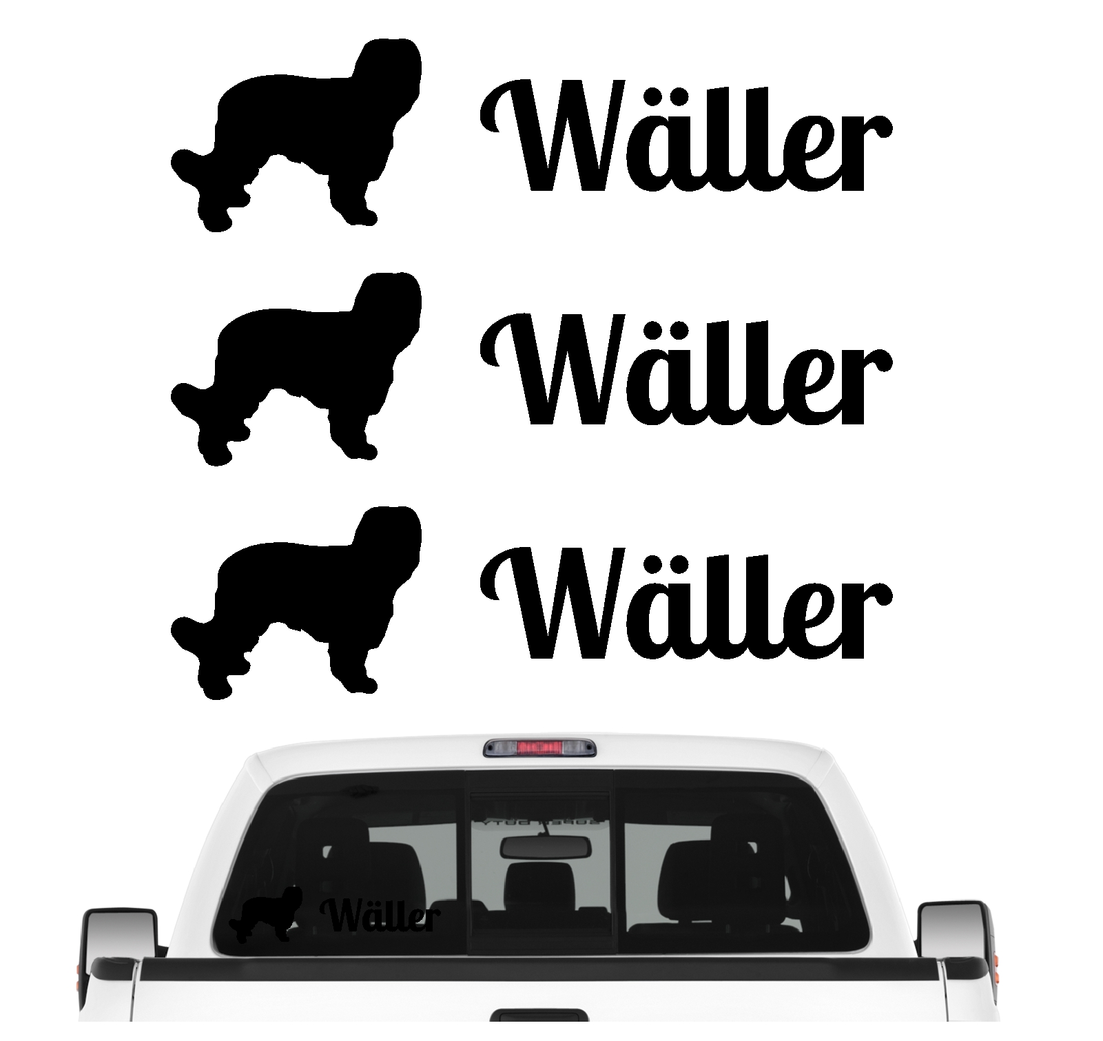Wäller Westerwald Dog 3er Set  AUTOAUFKLEBER Aufkleber Hunde Hundemotiv by SIVIWONDER