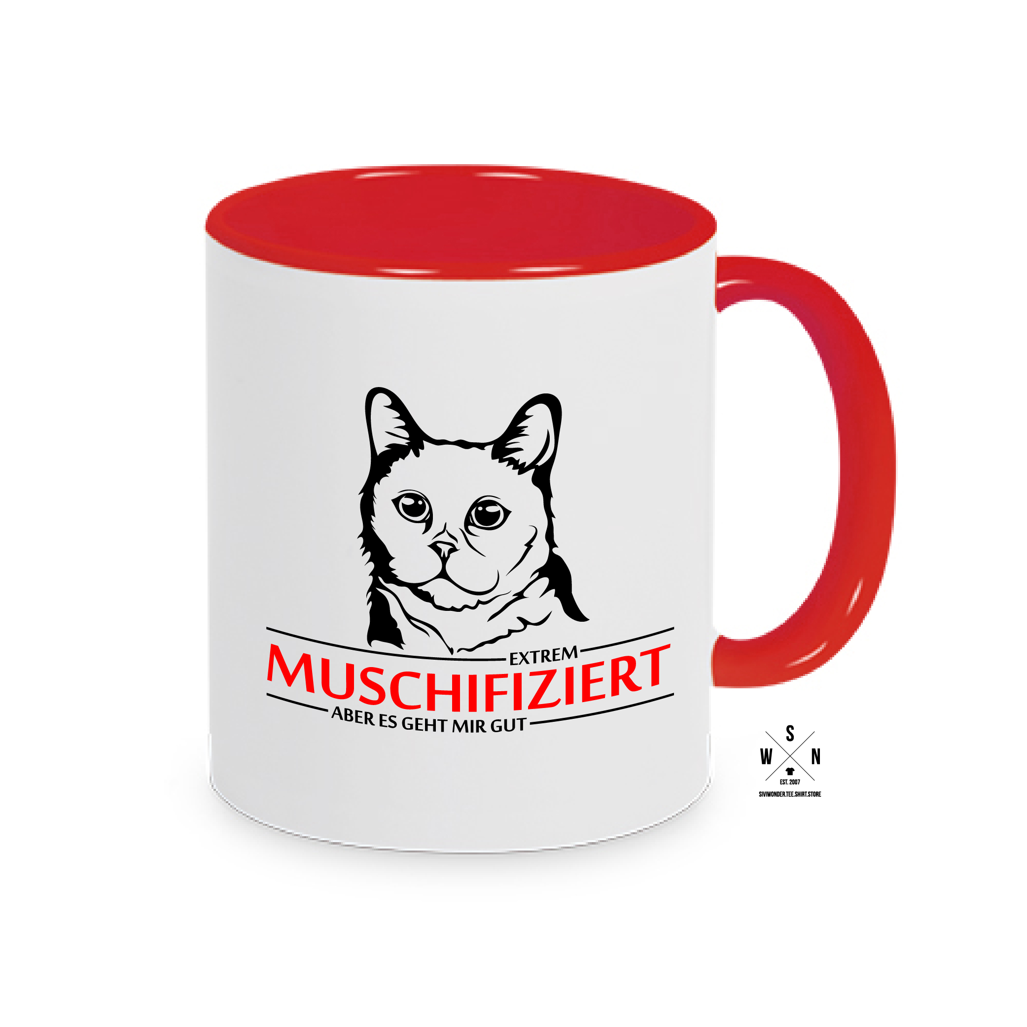 Tasse Kaffebecher INFIZIERT KATZE MUSCHIFIZIERT