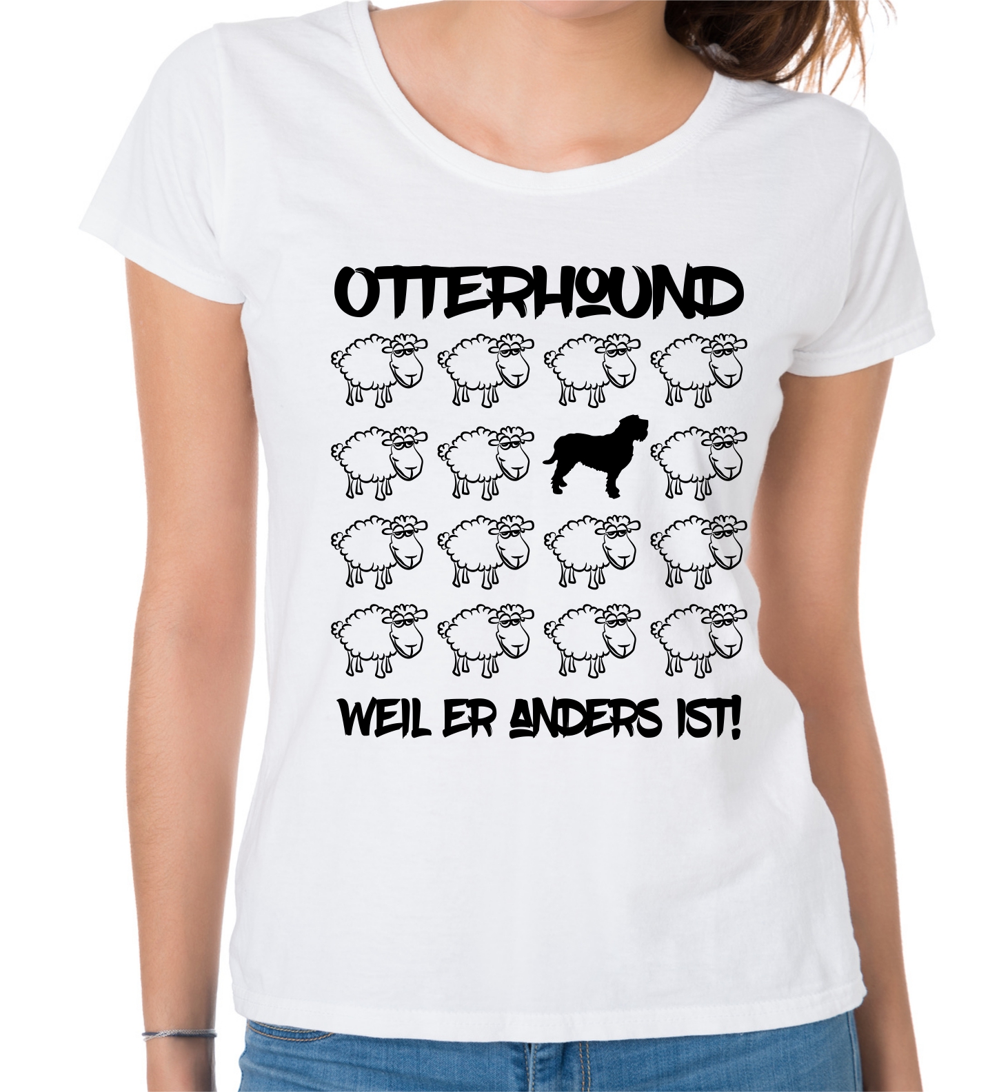 OTTERHOUND DAMEN T-SHIRT BLACK SHEEP by SIVIWONDER