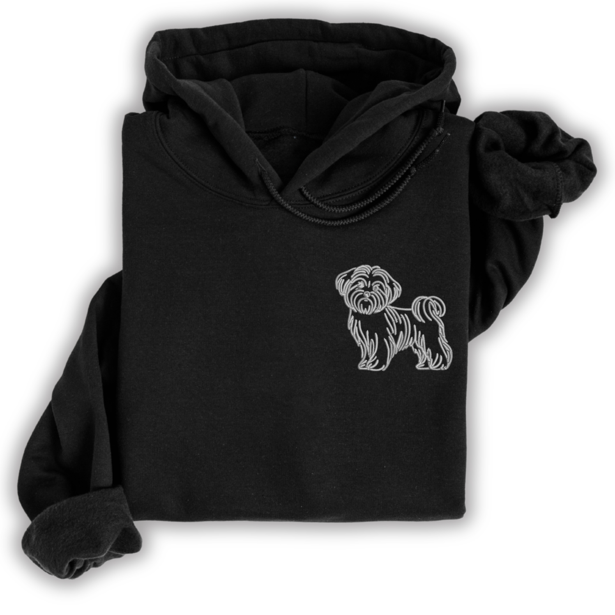 Hoodie Malteser Maltese gestickt Hund wählbare Stickerei kuschelig Stickerei personalisiert