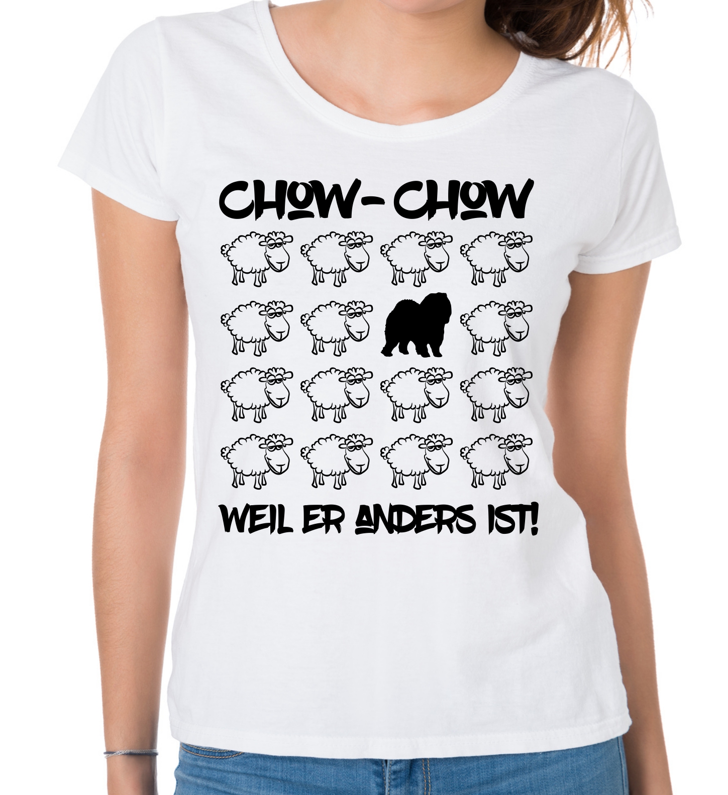 CHOW CHOW DAMEN T-SHIRT BLACK SHEEP by SIVIWONDER