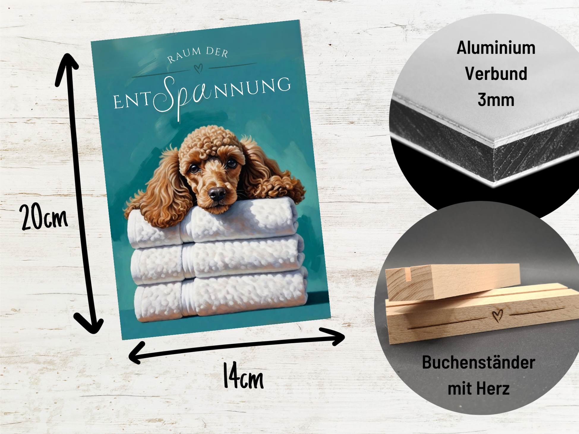 Hundeschild Deko Badezimmer Wellness Pudel Poodle Schild Spruch