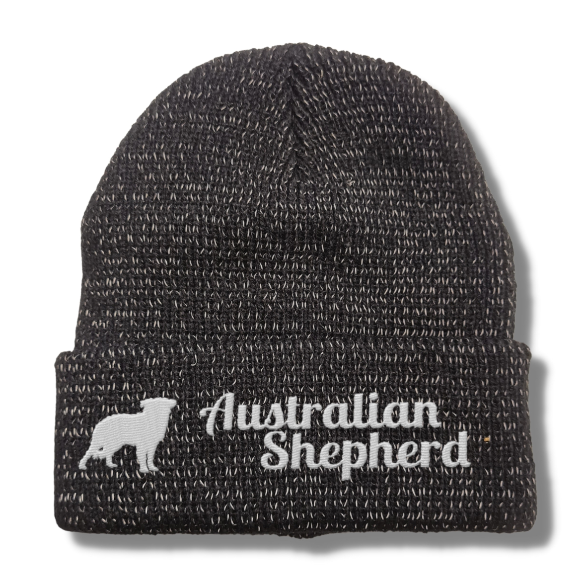 Australian Shepherd reflektierende Mütze Stickerei Hund Winter Strickmütze reflex Beanie warm