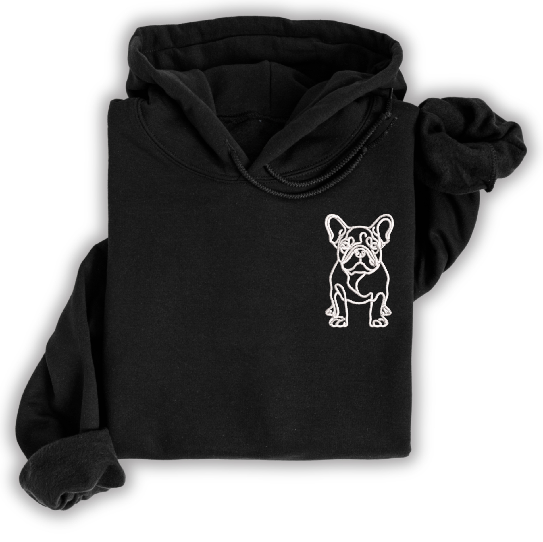 Hoodie French Bulldog Frenchie gestickt Hund wählbare Stickerei kuschelig Stickerei personalisiert