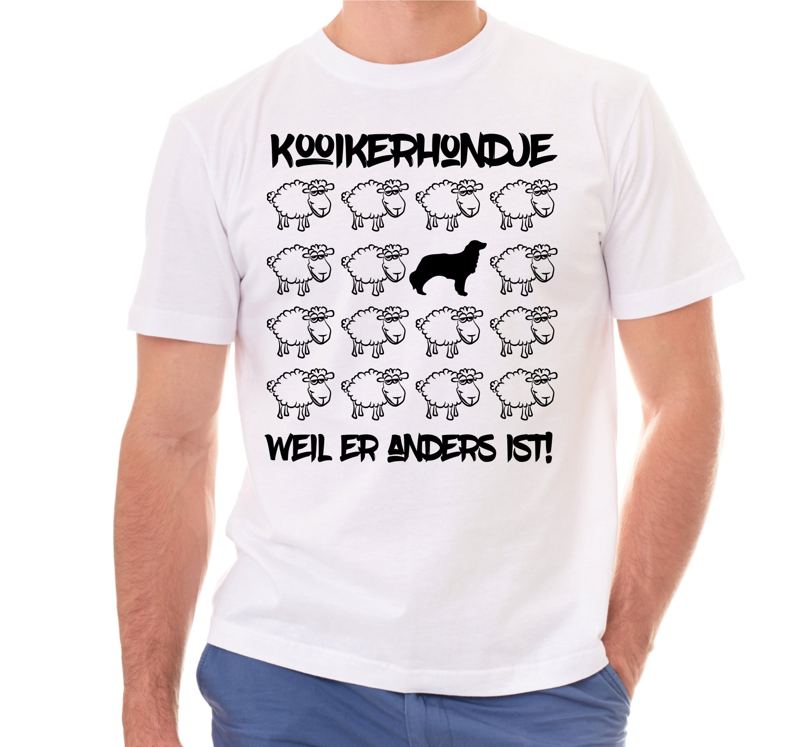 KOOIKERHONDJE UNISEX T-SHIRT BLACK SHEEP by SIVIWONDER