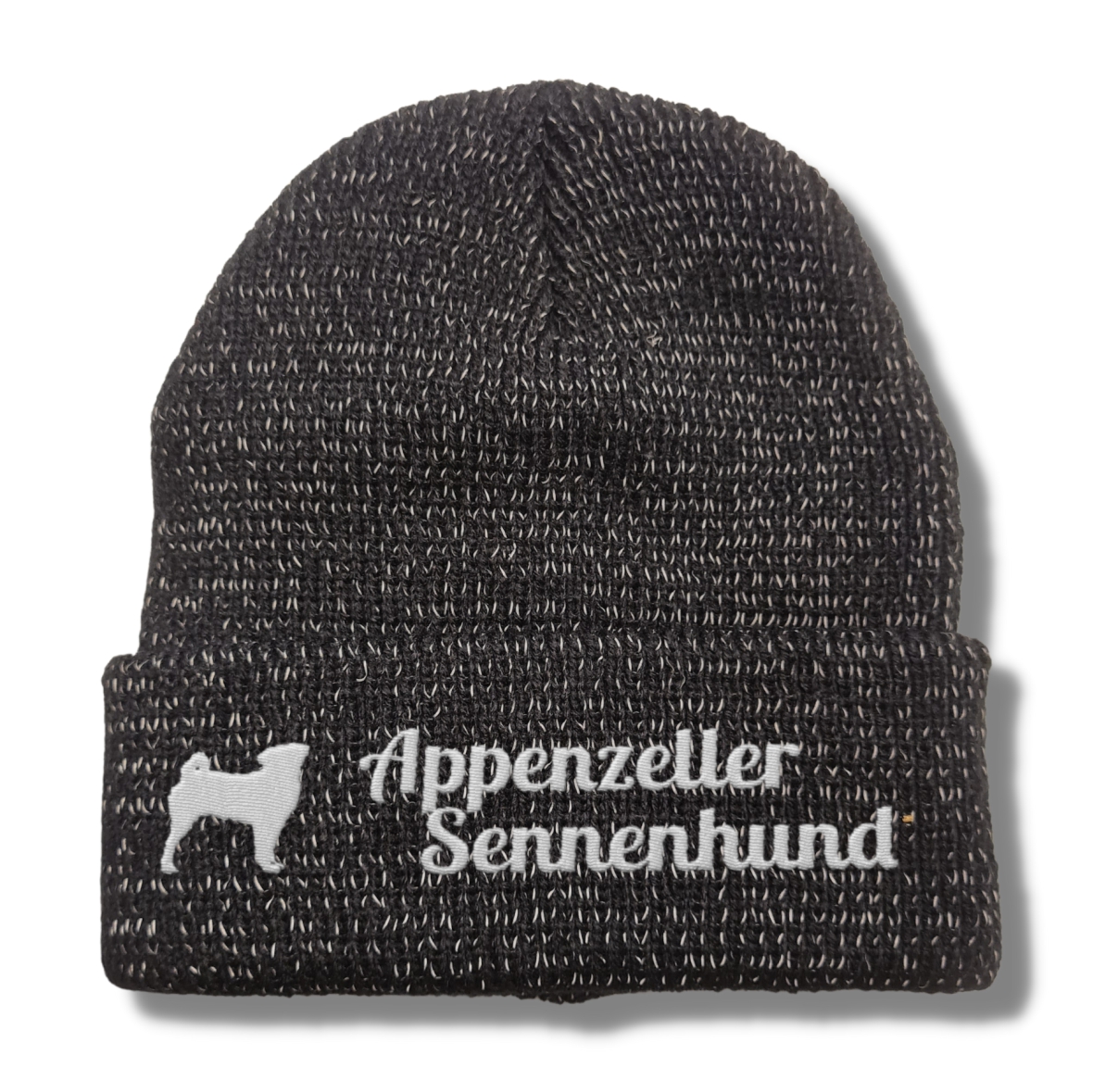 Appenzeller Sennenhund reflektierende Mütze Stickerei Hund Winter Strickmütze reflex Beanie warm