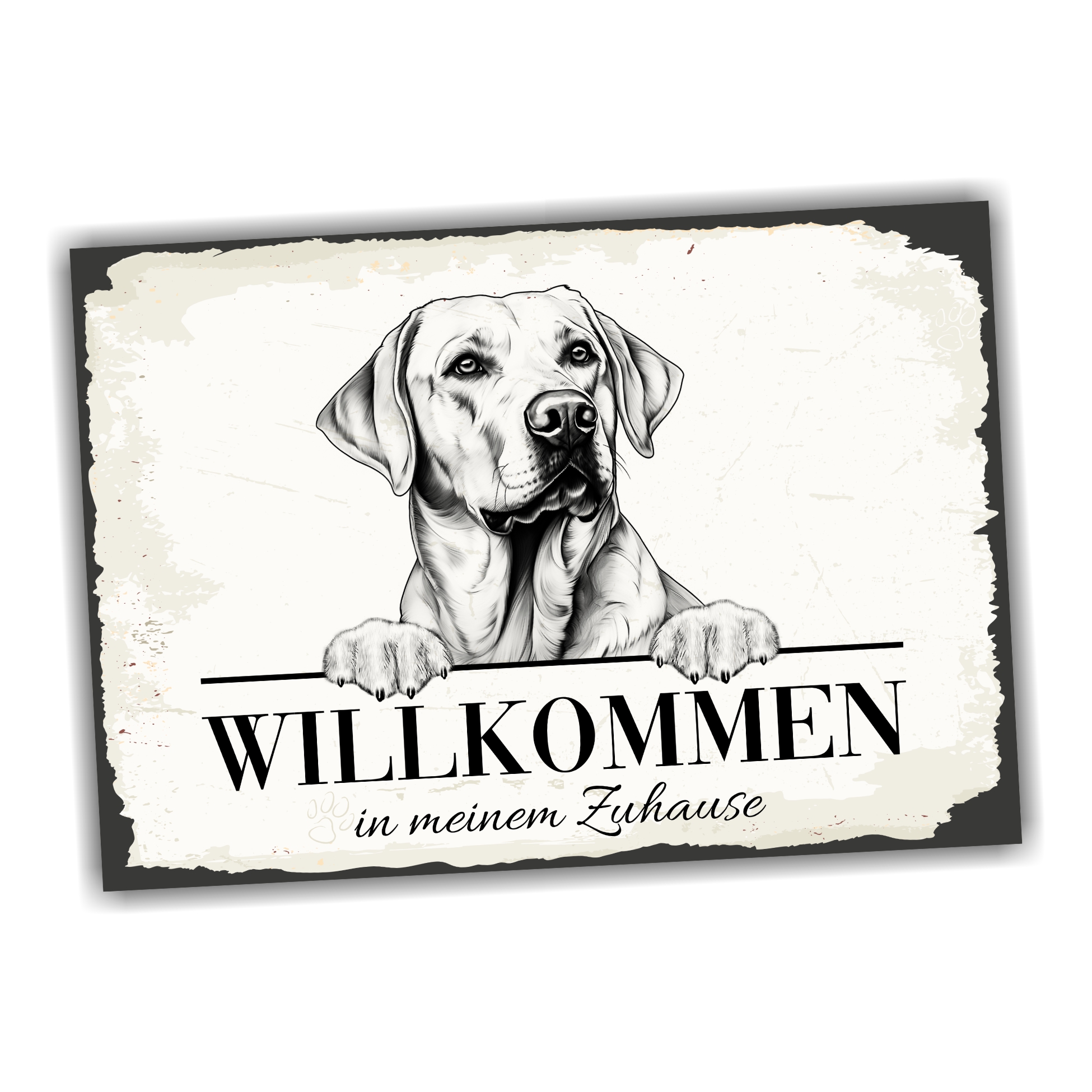 Hundeschild Willkommen Zuhause Labrador Labby Schild Achtung Spruch