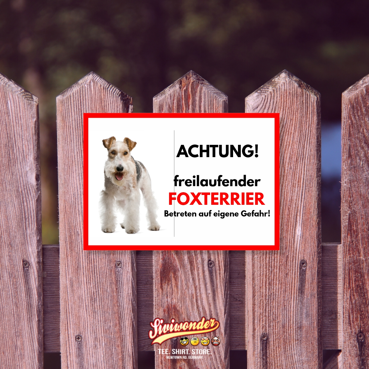 Foxterrier 2 Freilaufender Hund Dog Schild Spruch Türschild Hundeschild Warnschild
