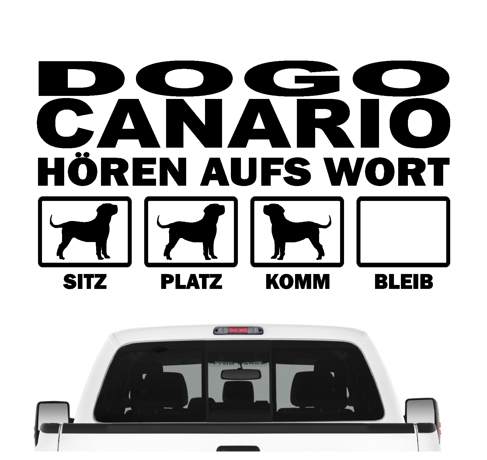 Dogo Canario Molosser Kanarische Dogge Presa Canario Hört aufs Wort Hunde Aufkleber Sticker Autoaufkleber