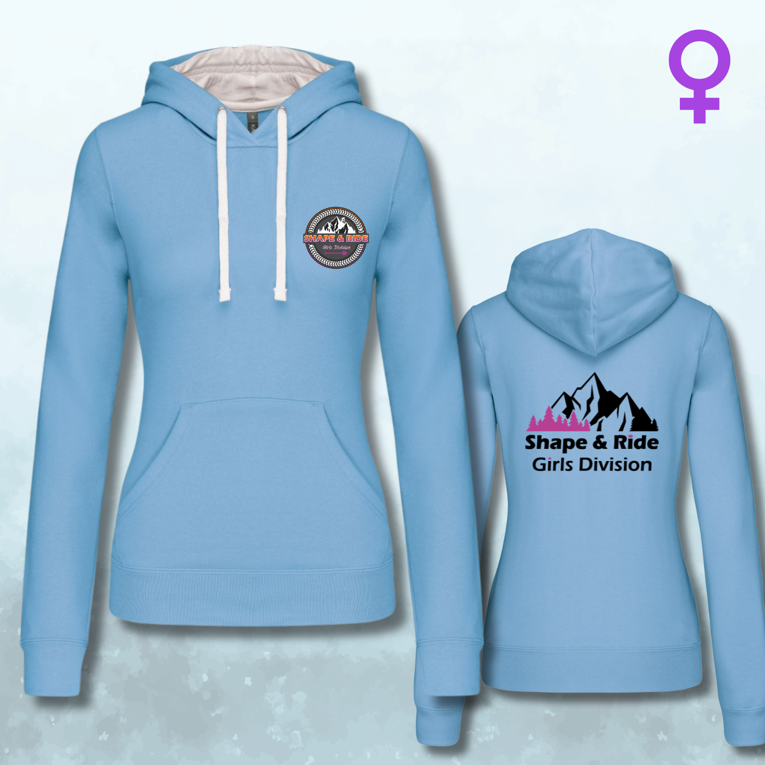 Shape and Ride Hoodie Kapuzenpullover Mädels hellblau