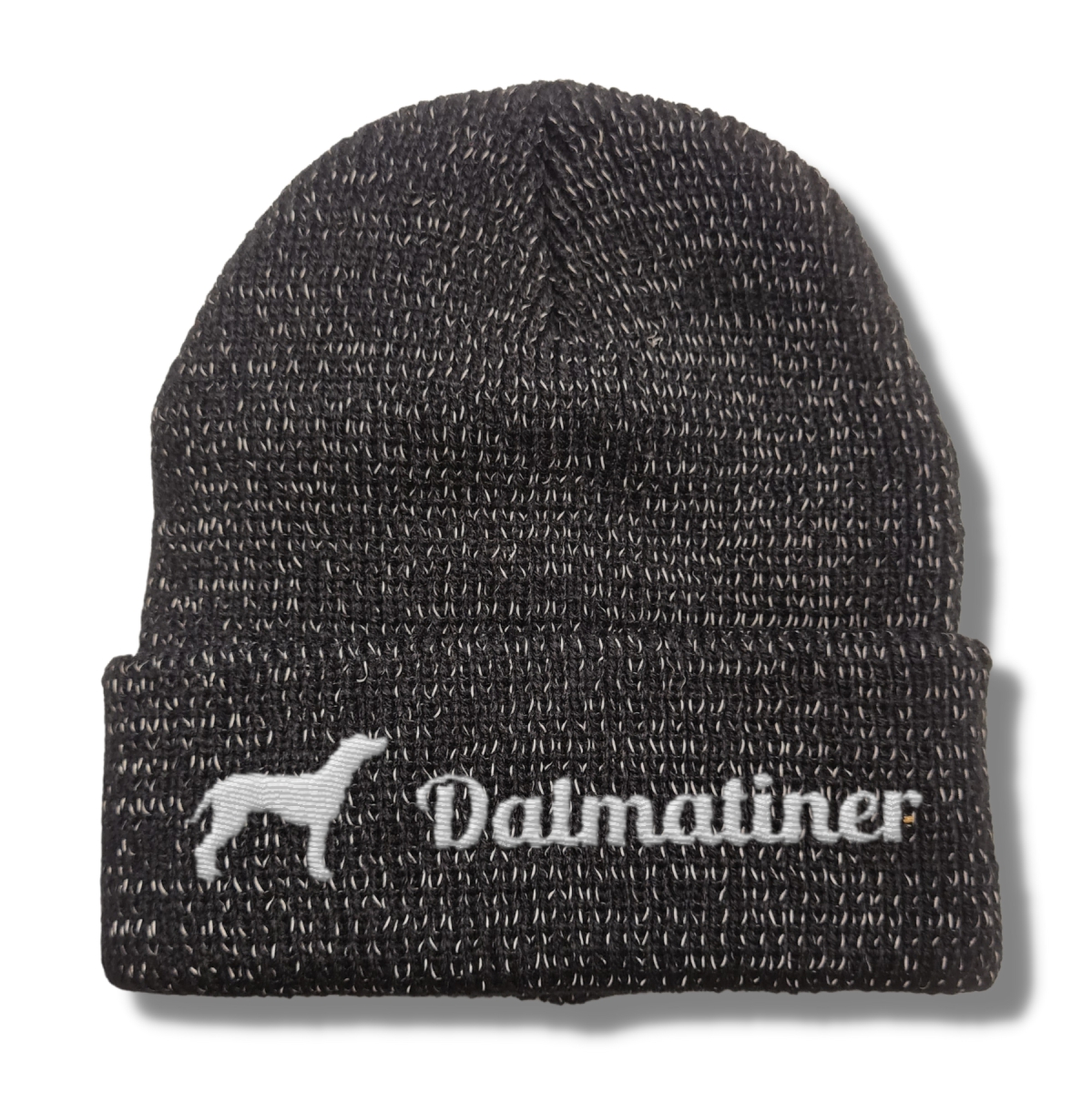 Dalmatiner reflektierende Mütze Stickerei Hund Winter Strickmütze reflex Beanie warm