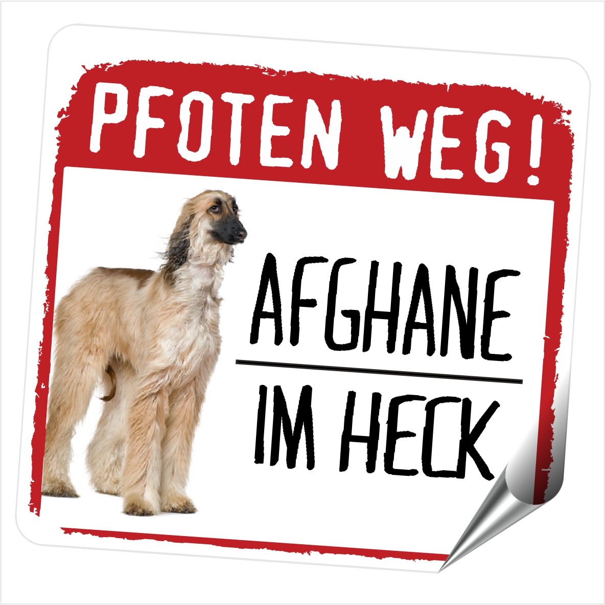 Afghane Windhund  No.1 Aufkleber PFOTEN WEG Hundeaufkleber Folie Hund
