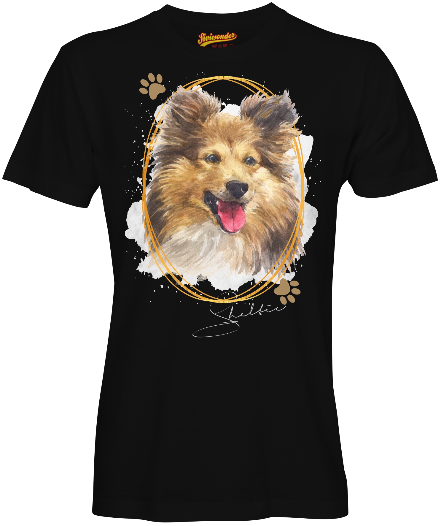 Unisex T-Shirt SHELTIE Signature Dogs by Siviwonder
