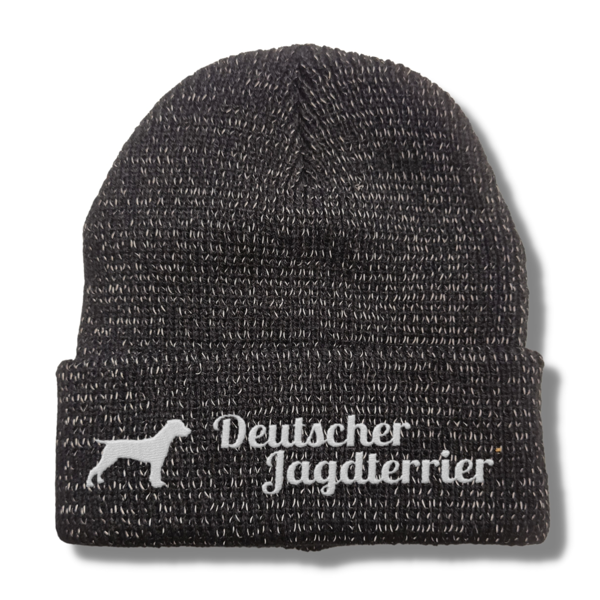 Deutscher Jagdterrier reflektierende Mütze Stickerei Hund Winter Strickmütze reflex Beanie warm