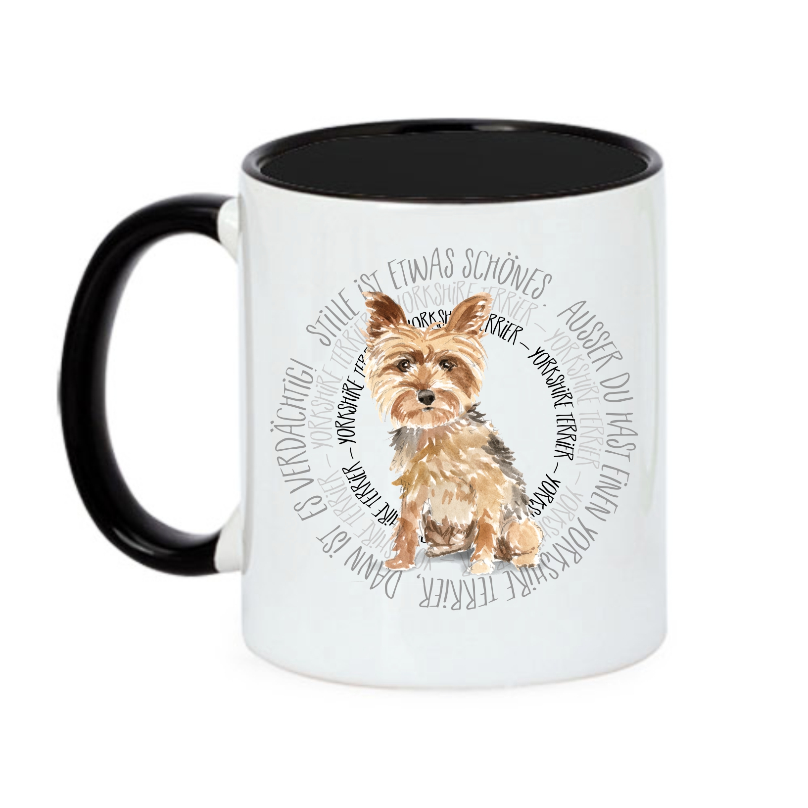 YORKSHIRE TERRIER TASSE CIRCLE WATERCOLOUR Motiv by SIVIWONDER
