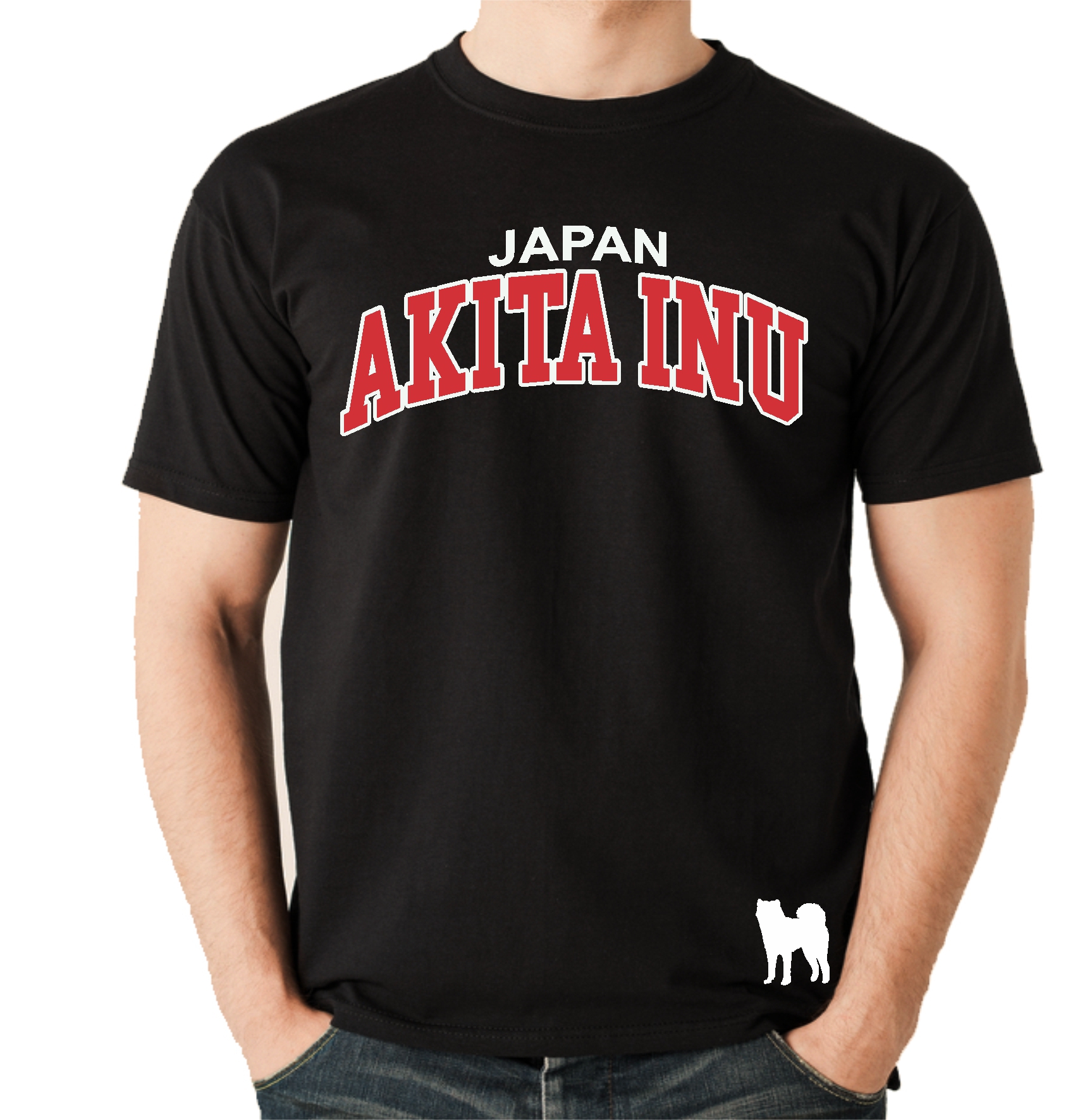 Akita Inu Unisex T-Shirt Extreme Hundemotiv Japan Small Japanese Dog Rückseite