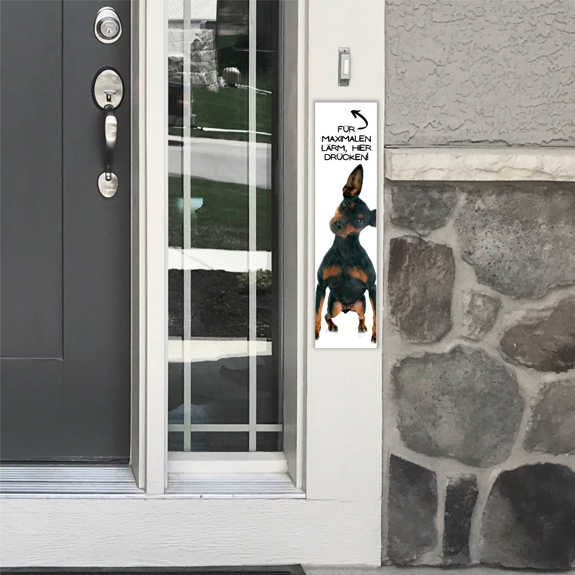 Zwergpinscher Pinscher Min Pin  Miniature Mini  Dog Türschild Warnschild Hundeschild Schildr happy Design by Siviwonder