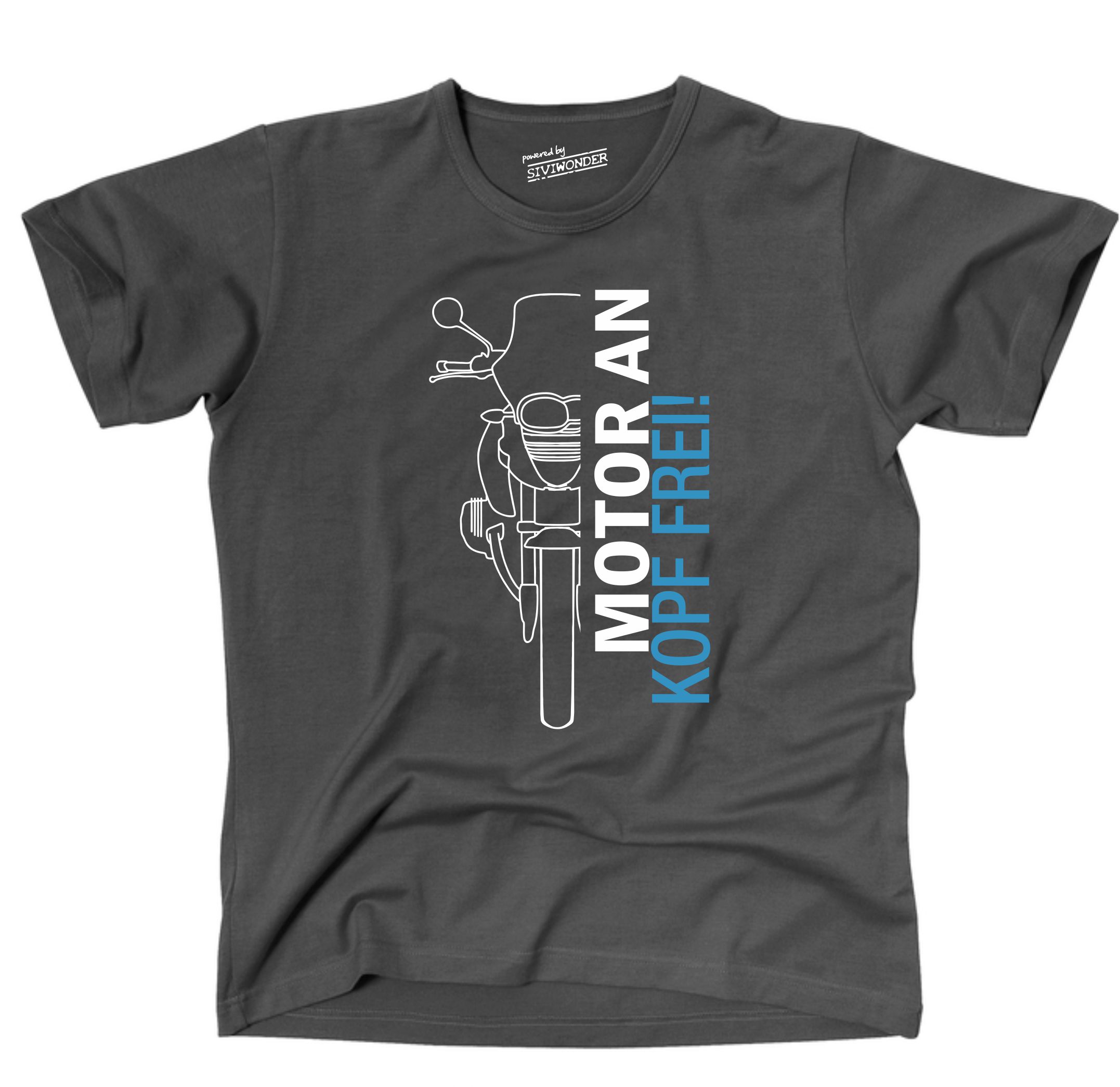 Unisex T-Shirt Motorrad lustiger Spruch Motor an - Kopf frei Schnabeltier Motorrad