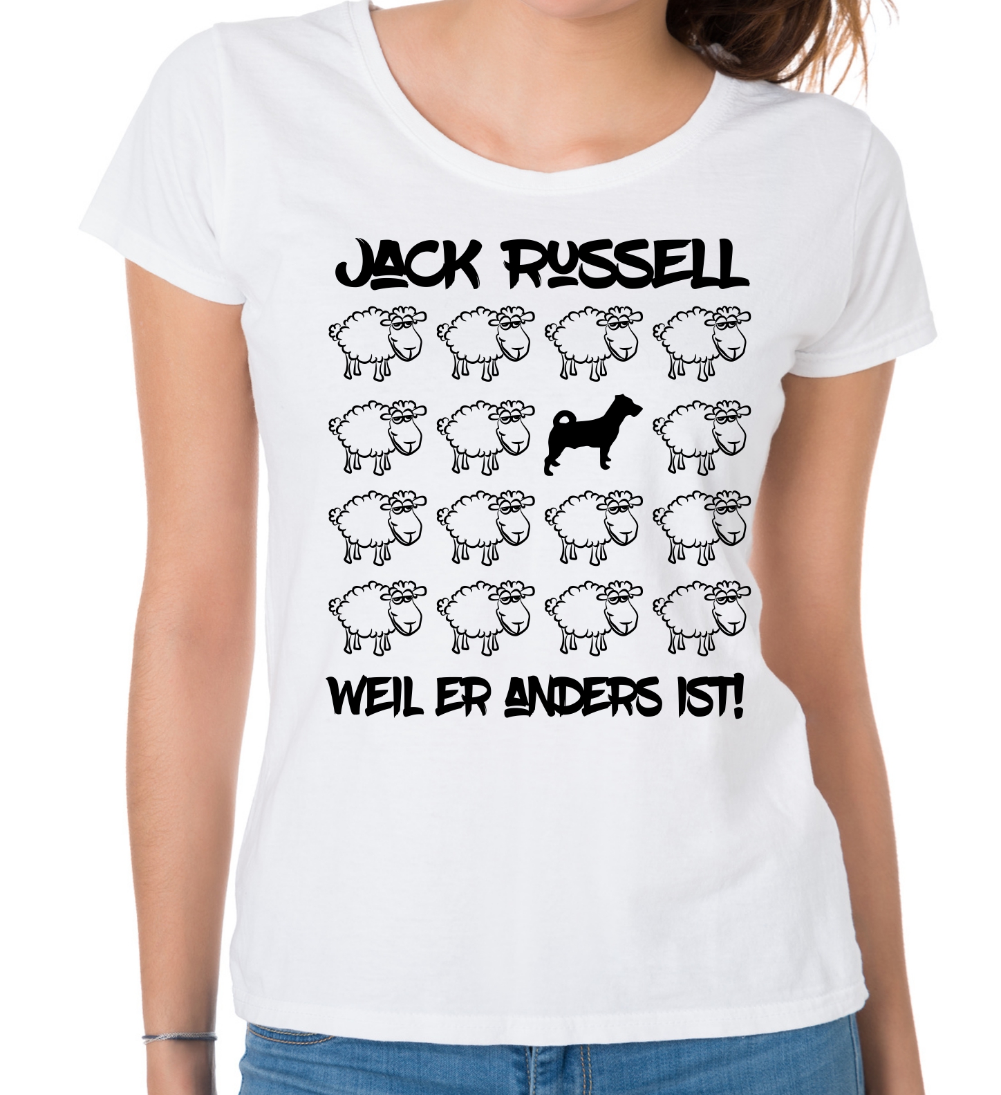 JACK RUSSELL DAMEN T-SHIRT BLACK SHEEP by SIVIWONDER