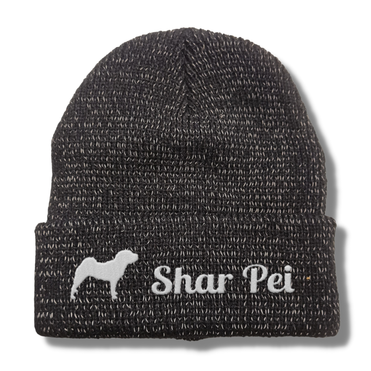 Shar Pei reflektierende Mütze Stickerei Hund Winter Strickmütze reflex Beanie warm
