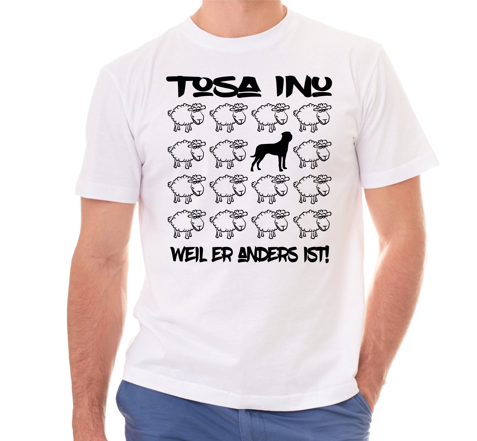 TOSA INU UNISEX T-SHIRT BLACK SHEEP by SIVIWONDER