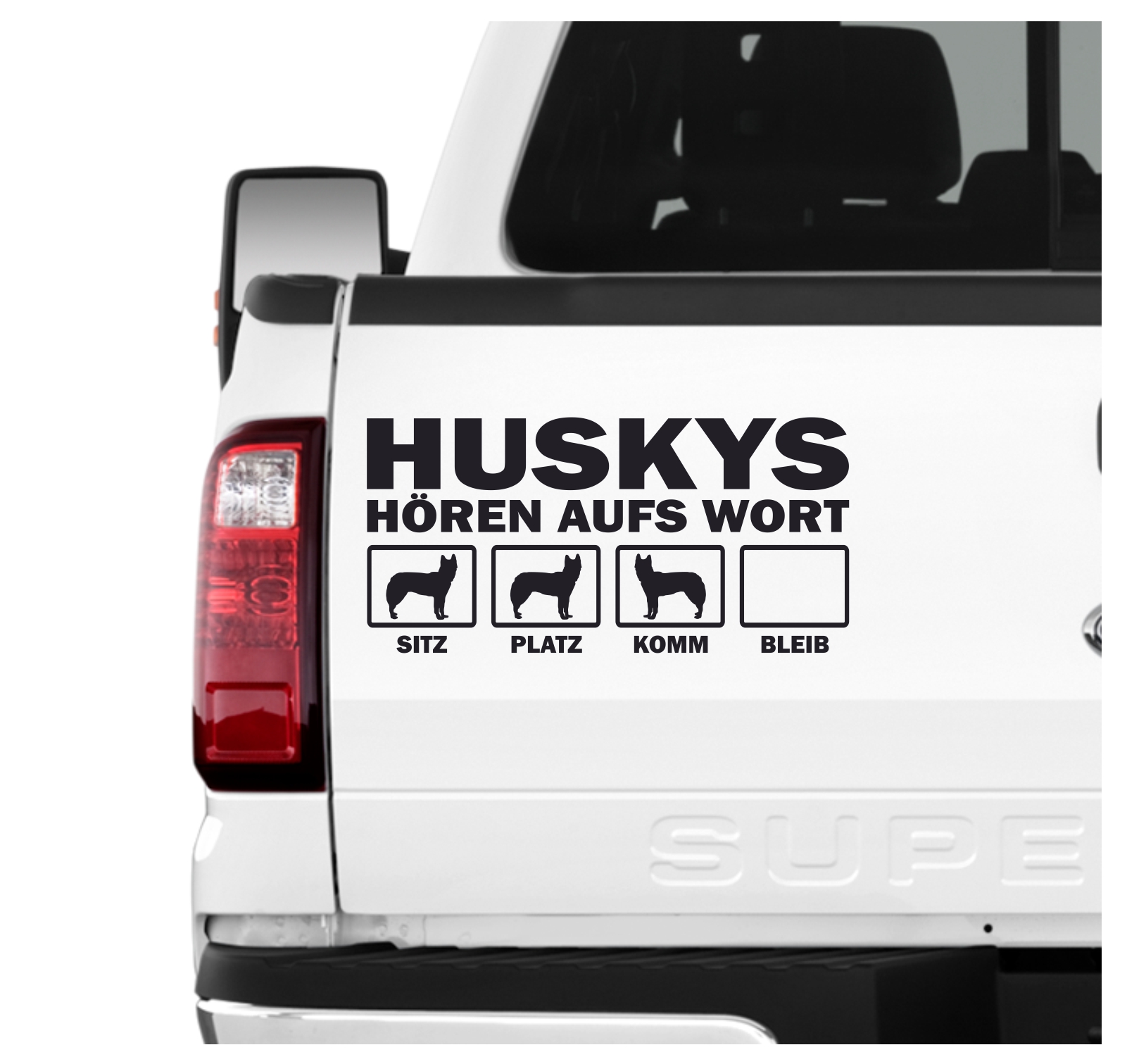 Husky Siberian Icee Sibe hört aufs Wort Hunde Auto Aufkleber Autoaufkleber Hund Folie