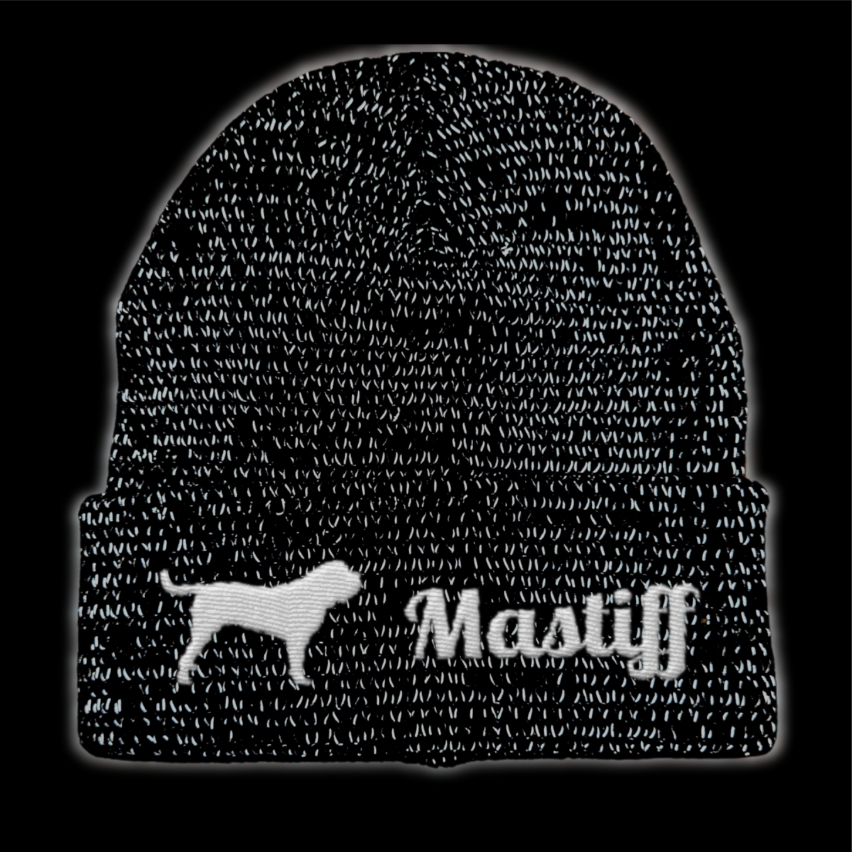 Mastiff reflektierende Mütze Stickerei Hund Winter Strickmütze reflex Beanie warm