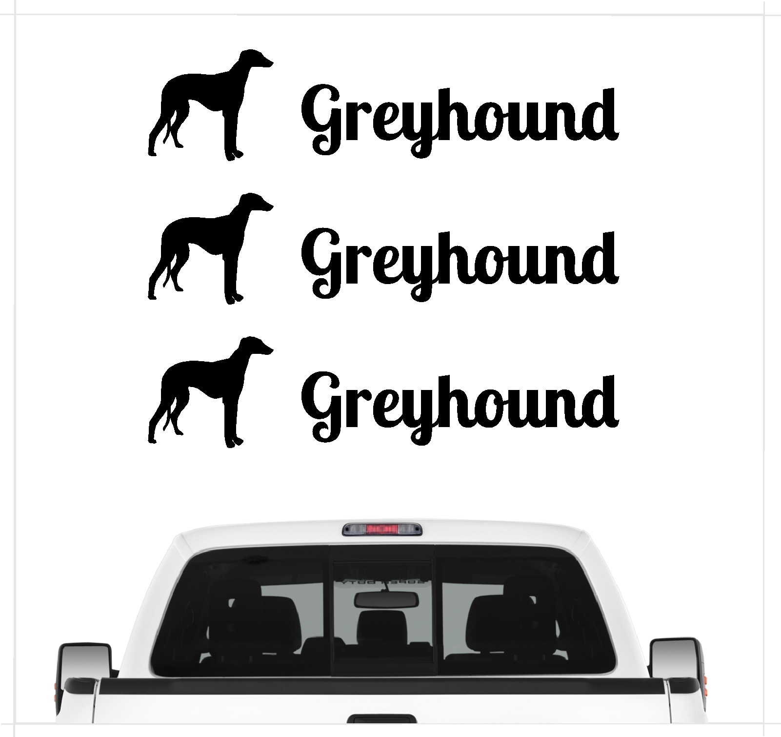 Greyhound Windhund Grey Dog 3er Set  AUTOAUFKLEBER Aufkleber Hunde Hundemotiv by SIVIWONDER