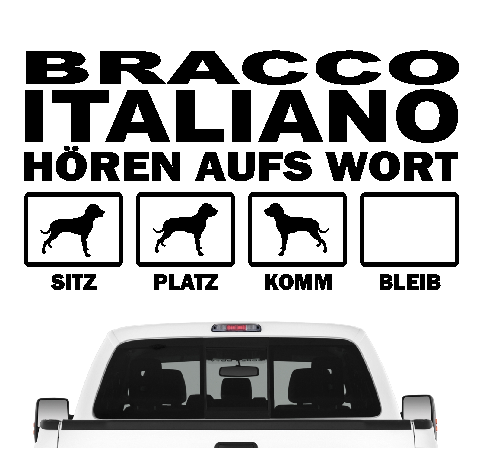 Bracco Italiano Italien Italienischer Vorstehhund Jagdund Dog  Hört aufs Wort Hunde Aufkleber Sticker Autoaufkleber
