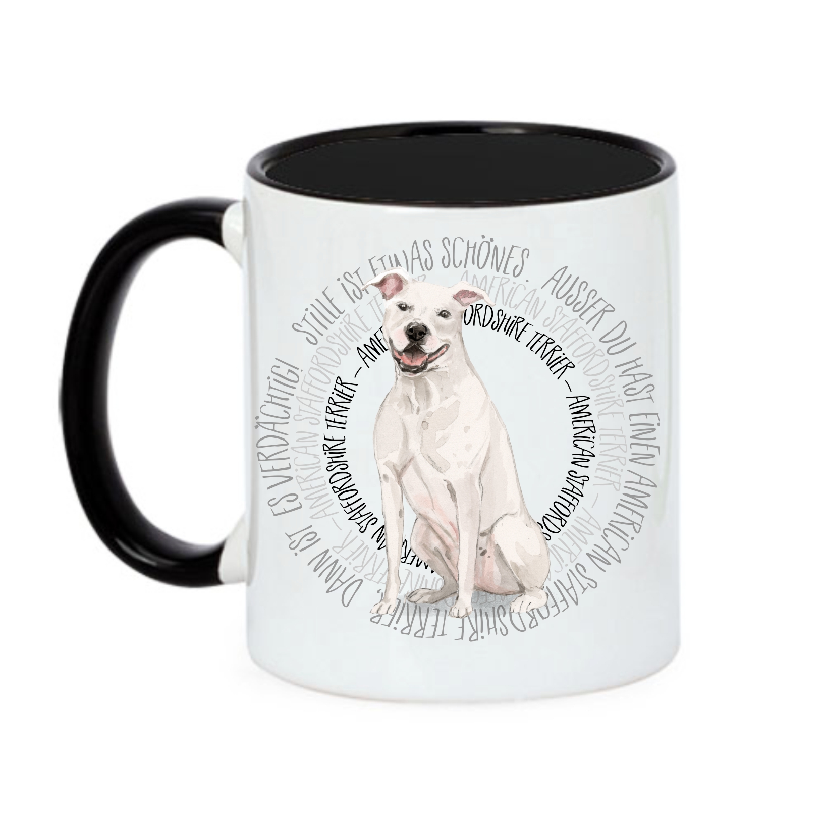 AMERICAN STAFFORDSHIRE TASSE CIRCLE WATERCOLOUR Motiv by SIVIWONDER