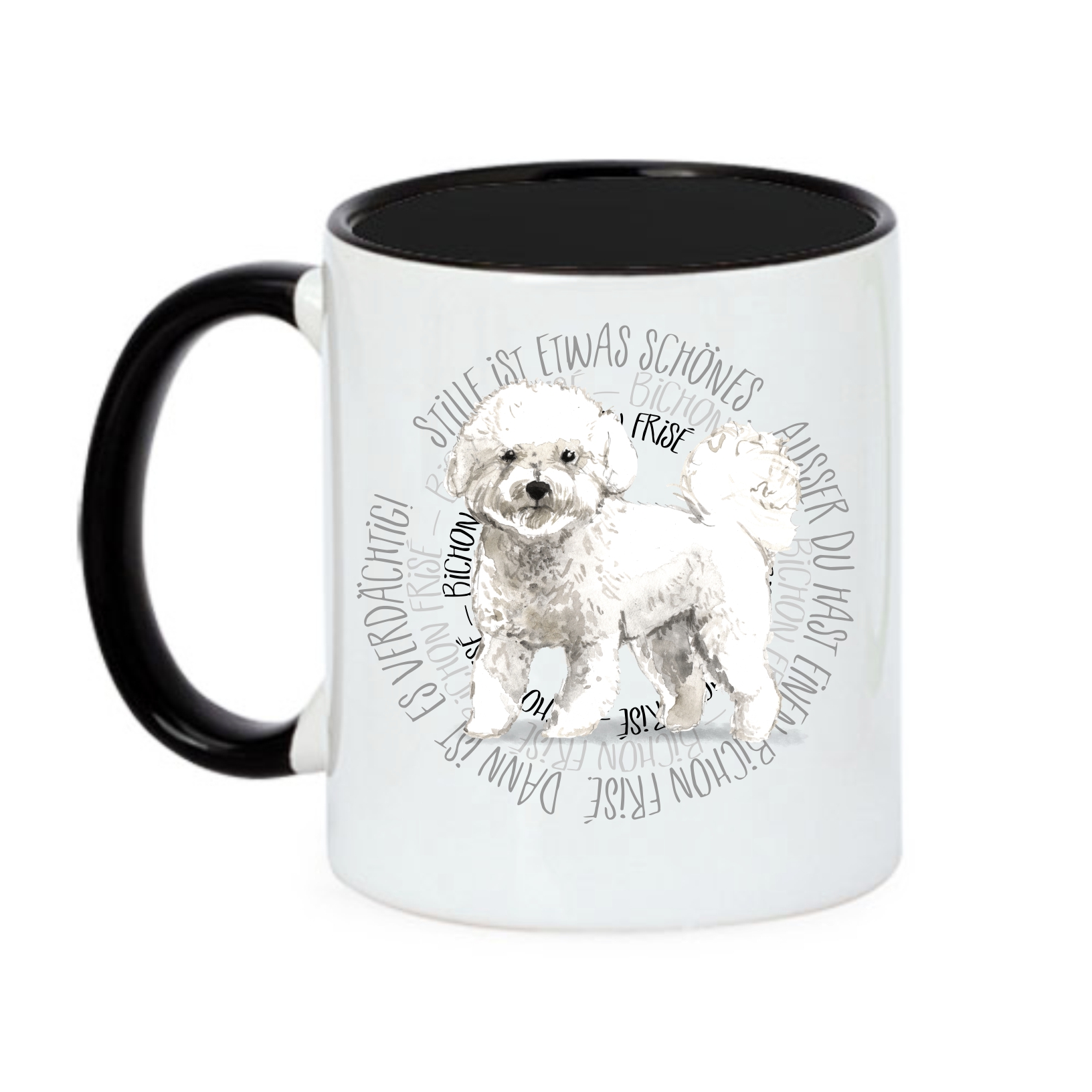 BICHON FRISE TASSE CIRCLE WATERCOLOUR Motiv by SIVIWONDER