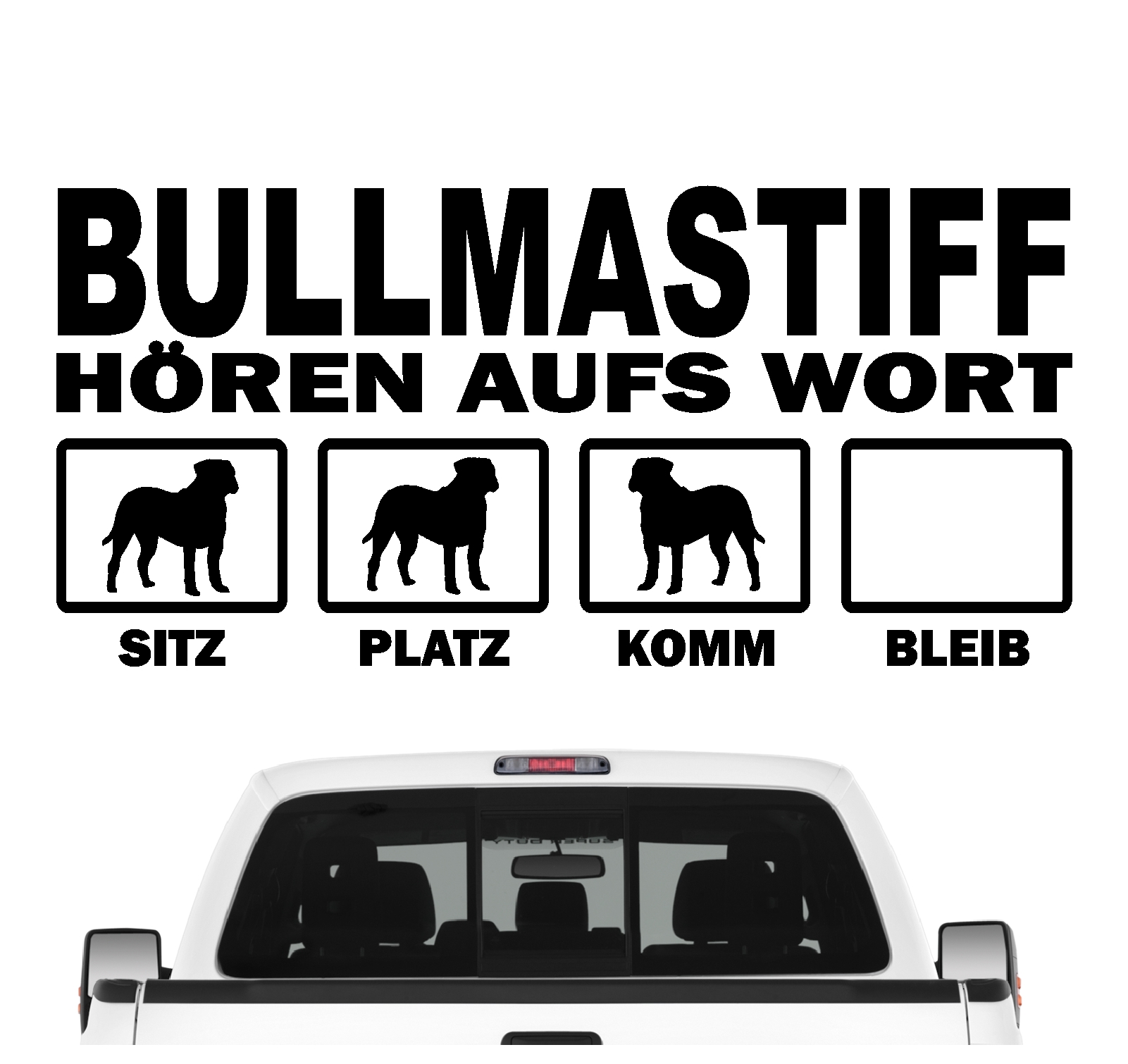 Bullmastiff Mastiff Bulldogge Dog  Hört aufs Wort Hunde Aufkleber Sticker Autoaufkleber