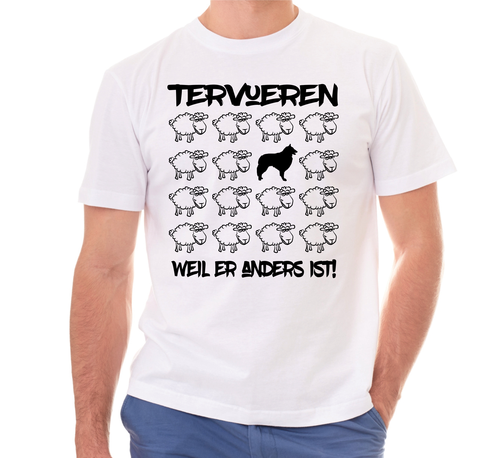 TERVUEREN UNISEX T-SHIRT BLACK SHEEP by SIVIWONDER