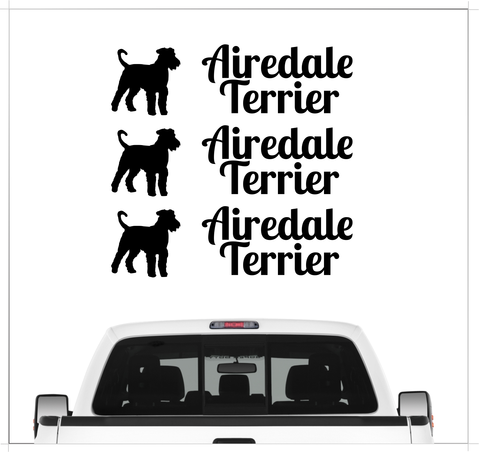 Airedale Terrier Aufkleber 3er Set Hundeaufkleber Hundemotiv Hund Folie