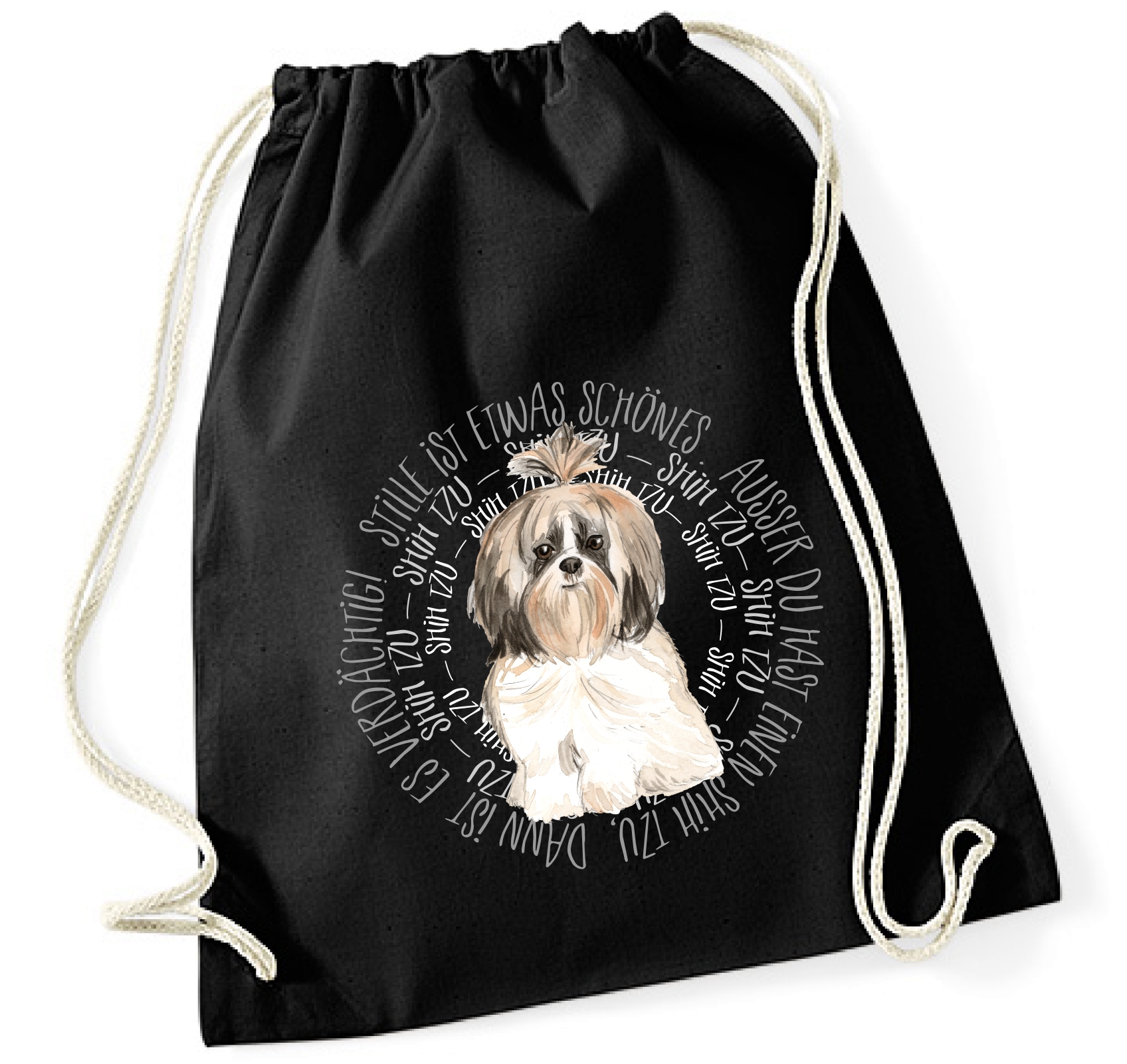 SHIH TZU TURNBEUTEL CIRCLE Watercolor by SIVIWONDER