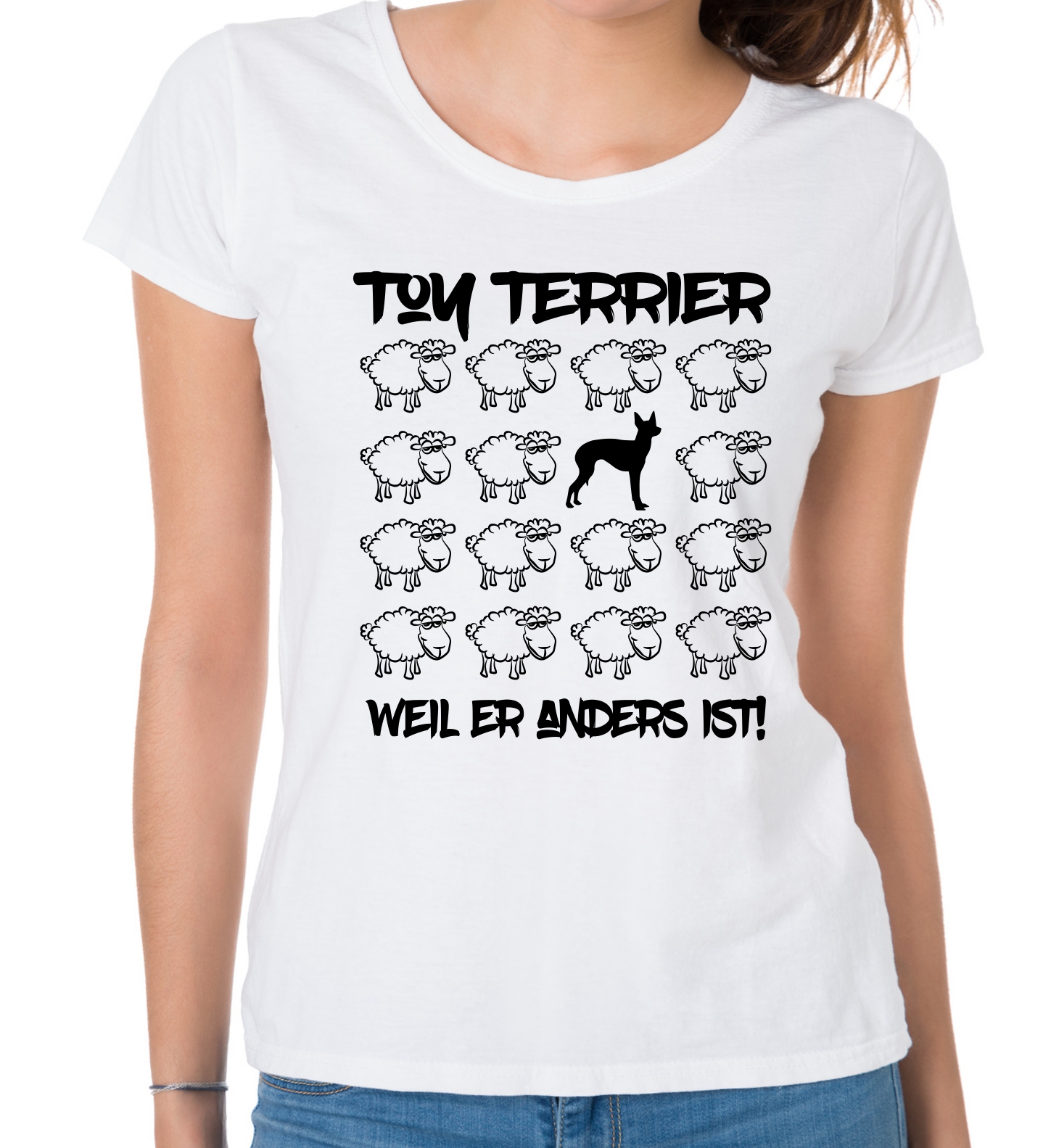 TOY TERRIER DAMEN T-SHIRT BLACK SHEEP by SIVIWONDER