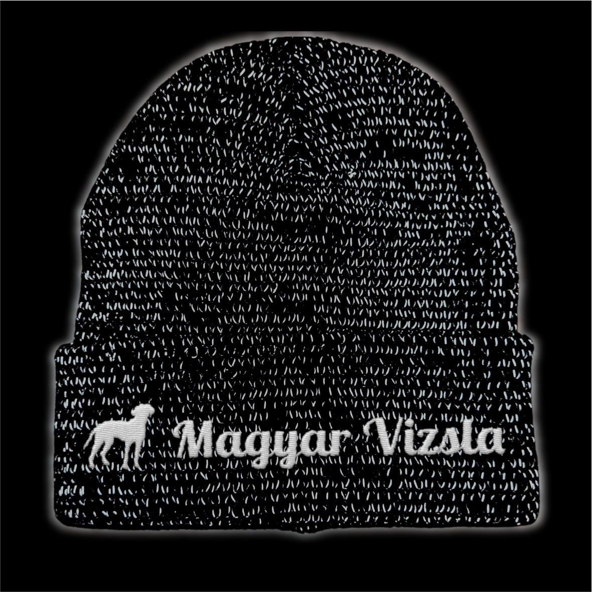 Magyar Vizsla reflektierende Mütze Stickerei Hund Winter Strickmütze reflex Beanie warm