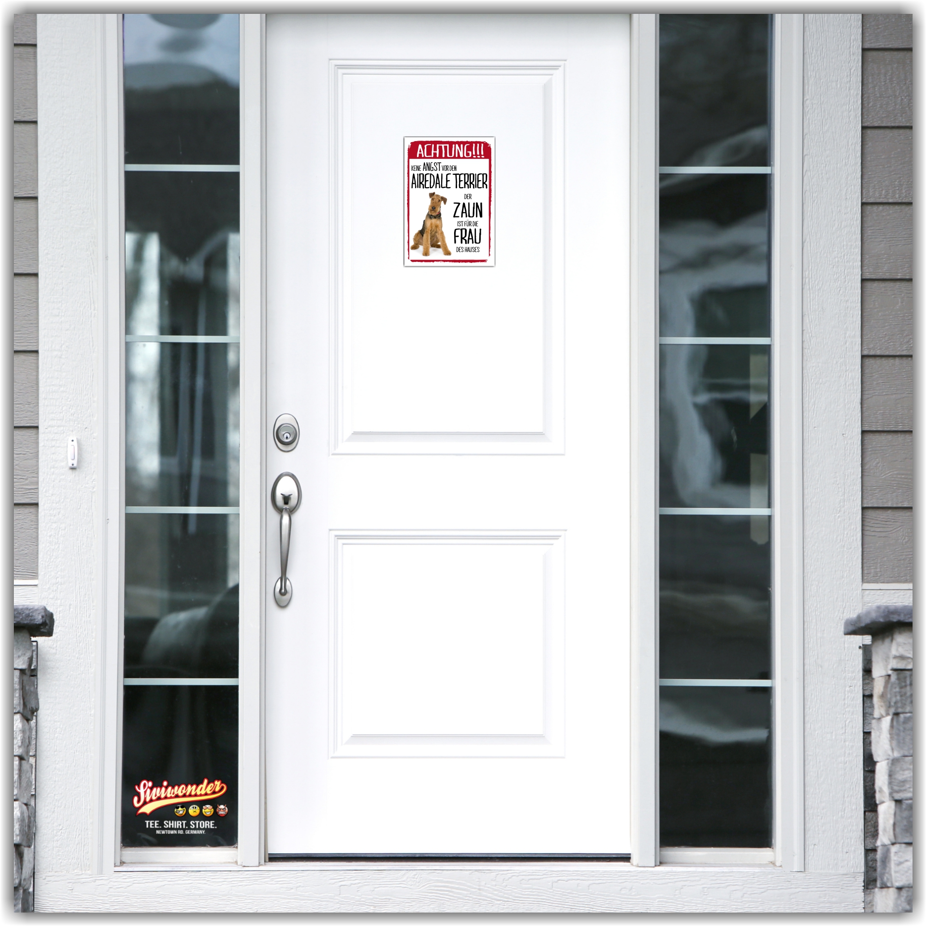 Airedale Terrier Dog Türschild Warnschild Hund Schilder Hundeschild happy Design by Siviwonder