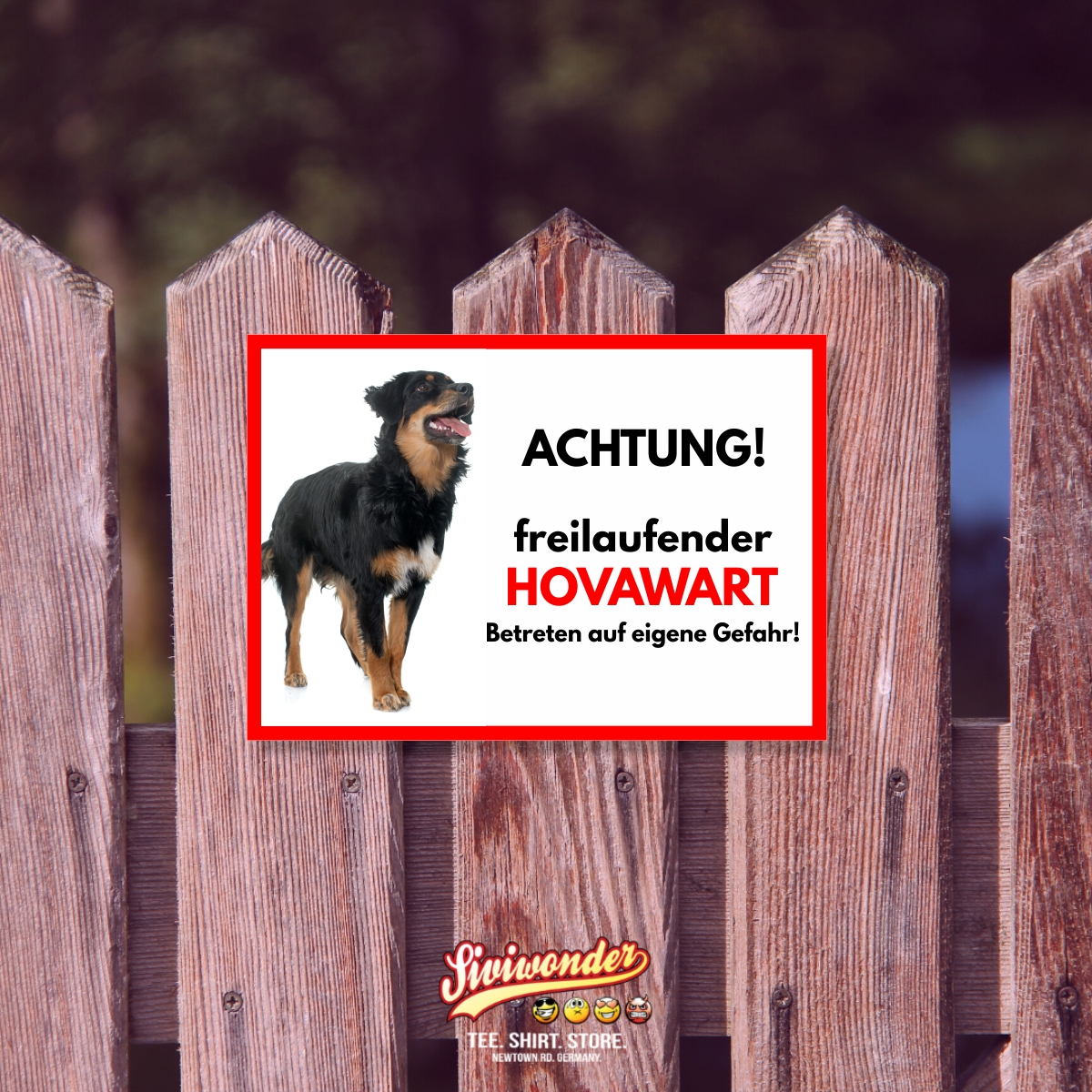 Hovawart Freilaufender Hund Dog Schild Spruch Türschild Hundeschild Warnschild
