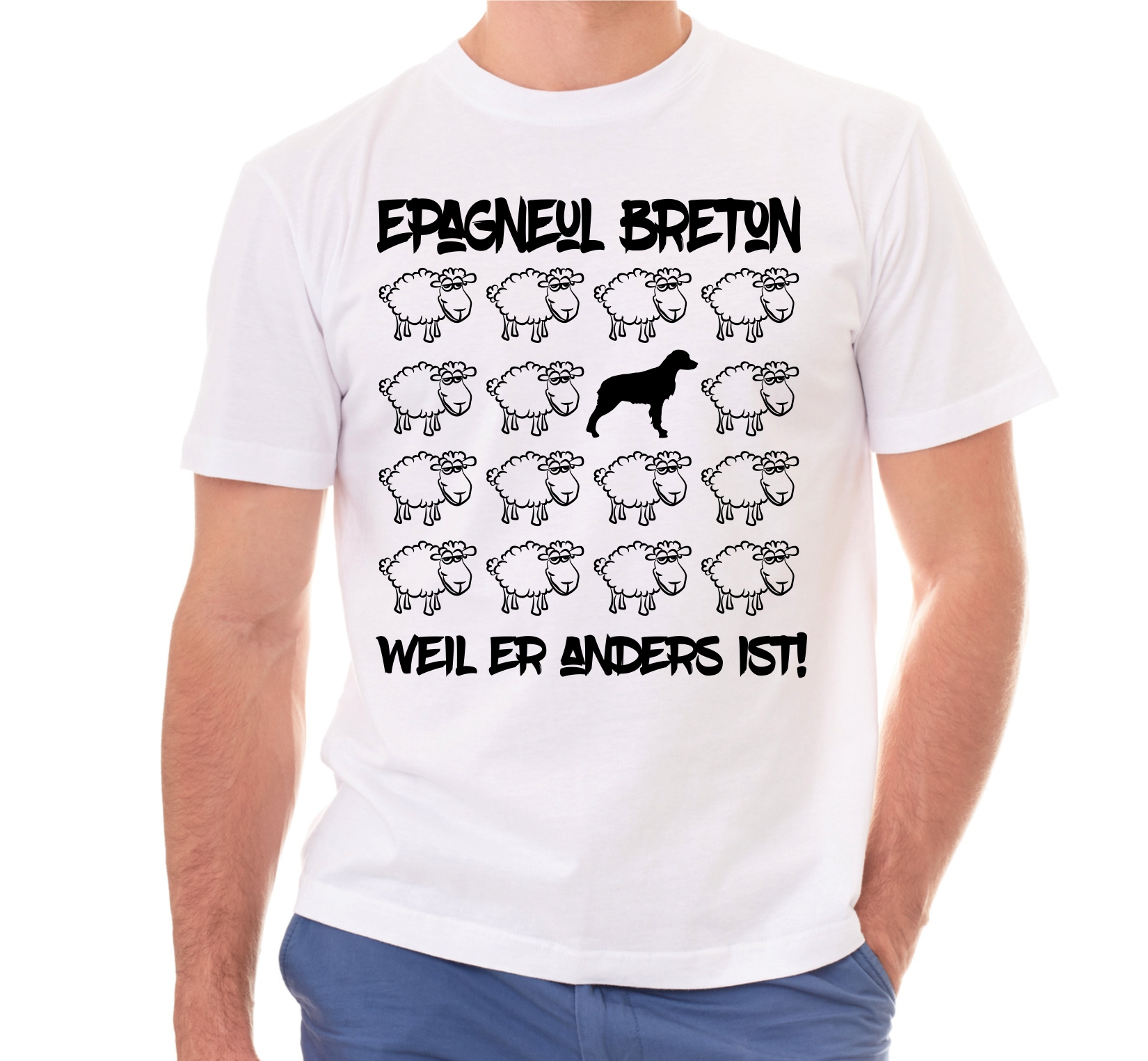 EPAGNEUL BRETON UNISEX T-SHIRT BLACK SHEEP by SIVIWONDER