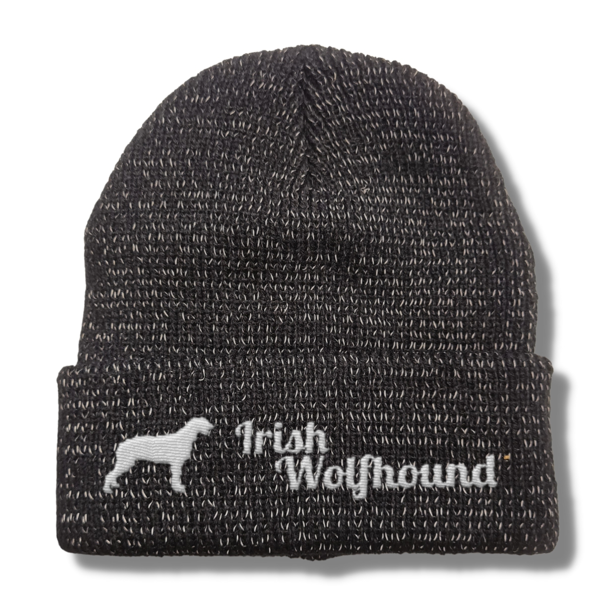 Irish Wolfhound reflektierende Mütze Stickerei Hund Winter Strickmütze reflex Beanie warm