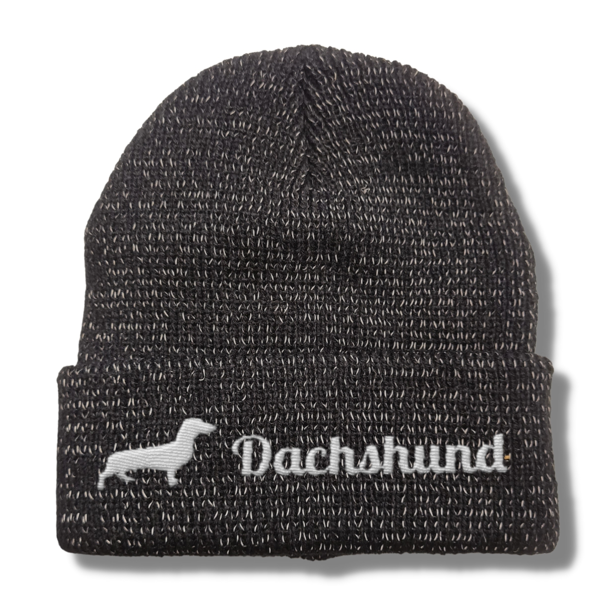 Dachshund reflektierende Mütze Stickerei Hund Winter Strickmütze reflex Beanie warm