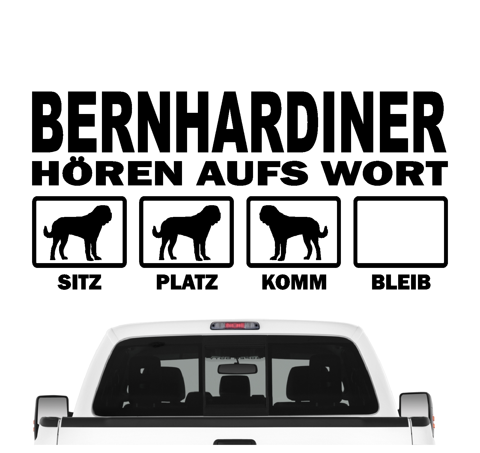 Bernhardiner Fass St. Bernhardshund Dog  Hört aufs Wort Hunde Aufkleber Sticker Autoaufkleber