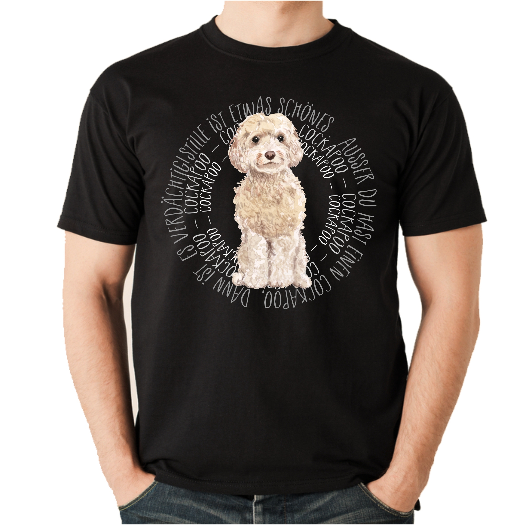 COCKAPOO UNISEX T-SHIRT CIRCLE Watercolor by SIVIWONDER