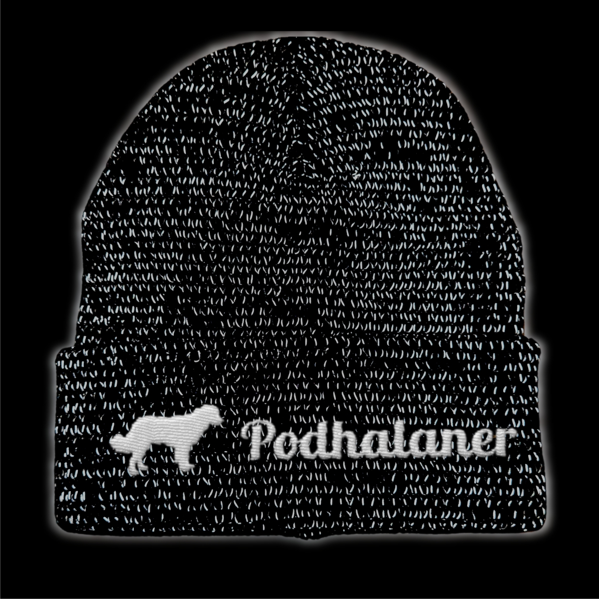 Podhalaner reflektierende Mütze Stickerei Hund Winter Strickmütze reflex Beanie warm kalt