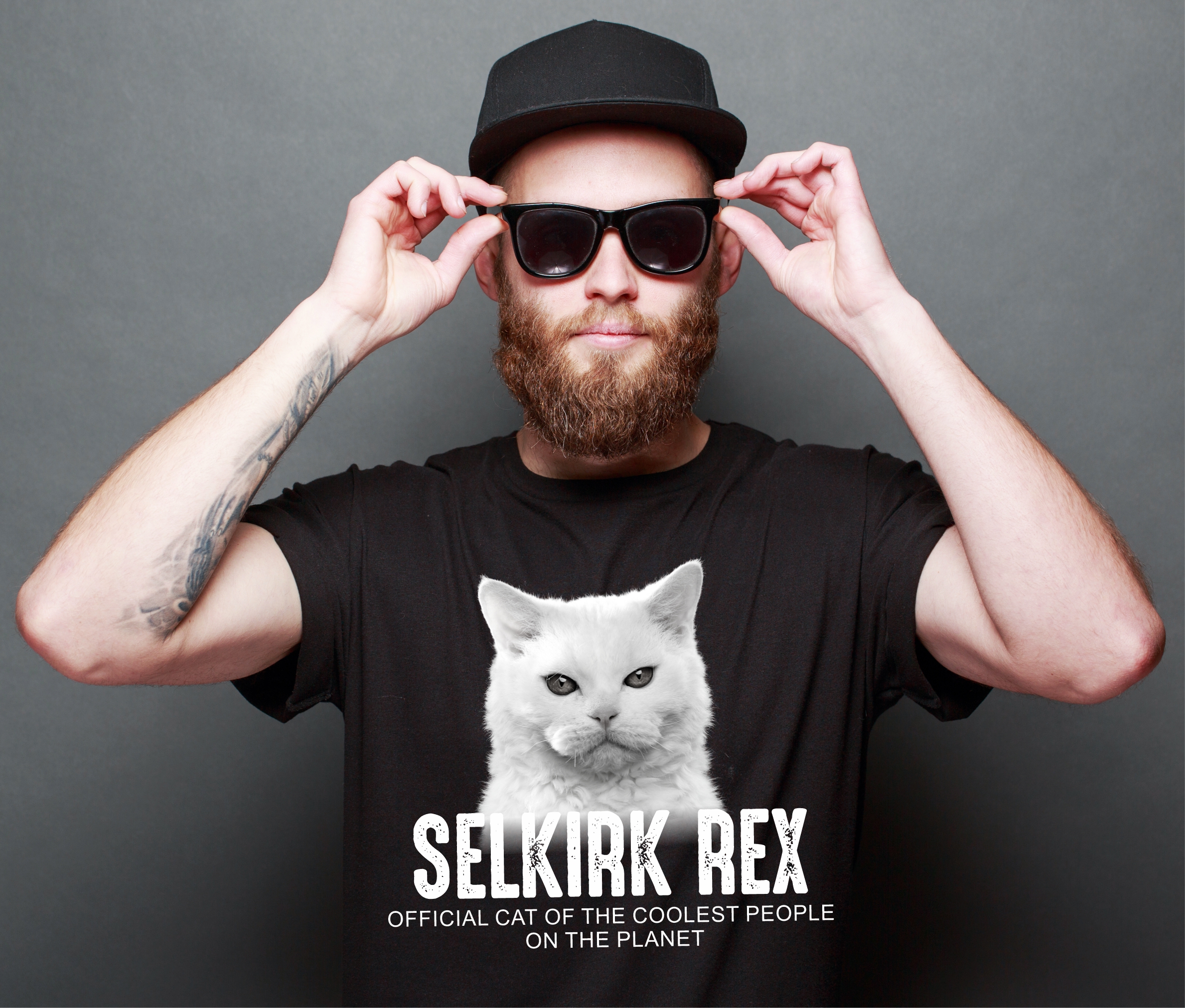 Selkirk Rex USA Katze Official Cool  Katze Cat Unisex Shirt Katzenmotiv T-Shirt