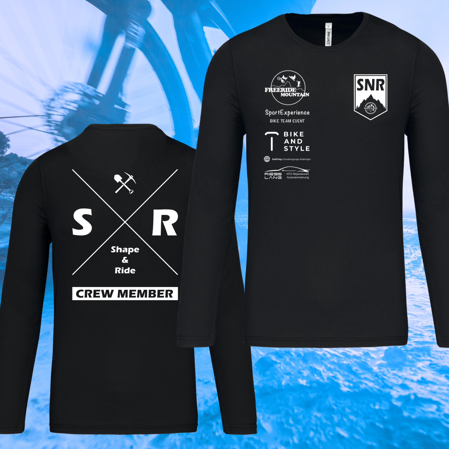 Shape and Ride Jersey Langarm Unisex Herren Sport Shirt